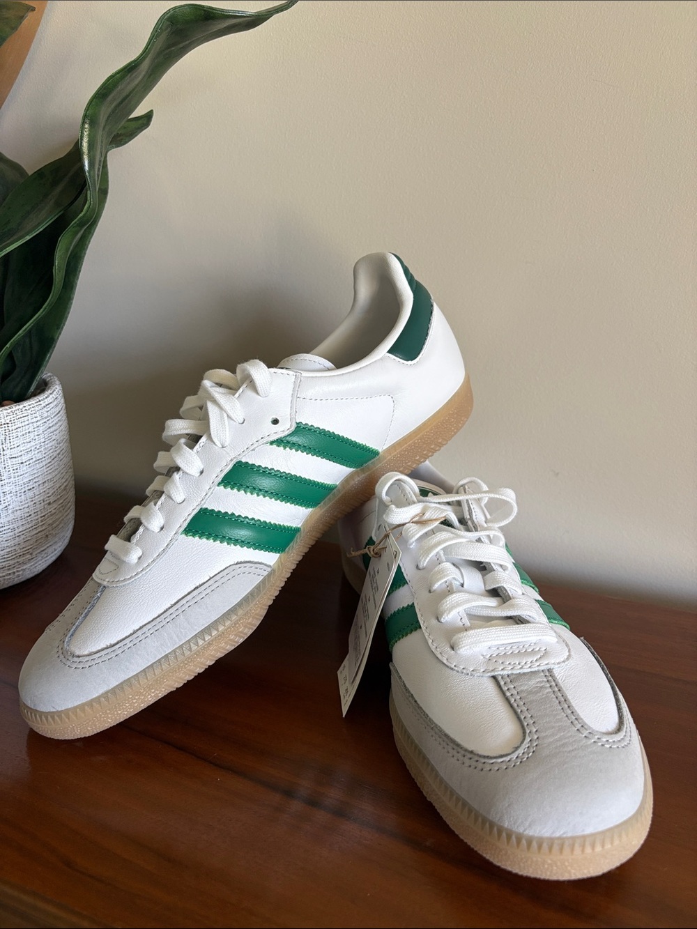 Adidas Samba OG Cloud White Bold Green Collegiate Green Gum NWT Women’s - Picture 2 of 10